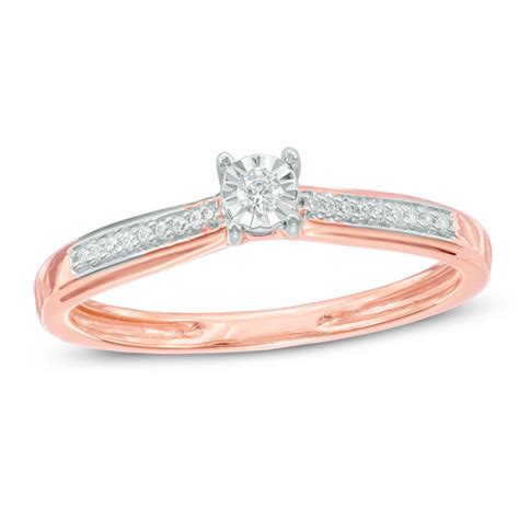 Diamond Accent Promise Ring In 10k Rose Gold Promise Rings Wedding