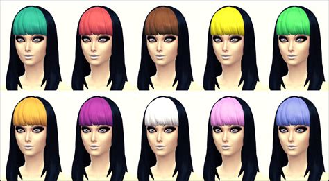 Sims 4 Downloads Sims 4 Custom Content Long Straight Bangs Hair