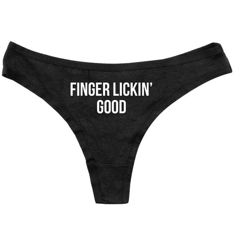 Funny Thongs Finger Lickin Good Gag T Funny Panties Womens Underwear Funny Black Thong Adult