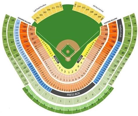 Dodger Stadium Seat Map Map Of The World