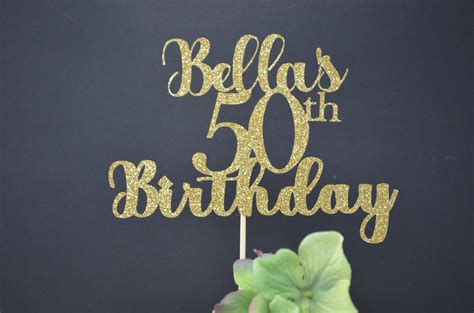 Happy 50th Birthday Cake Topper 50th Birthday Topper Name Birthday