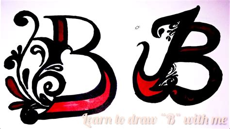 How To Make B Letter Tattoo Calligraphyfancy Cursive Writingb Letter