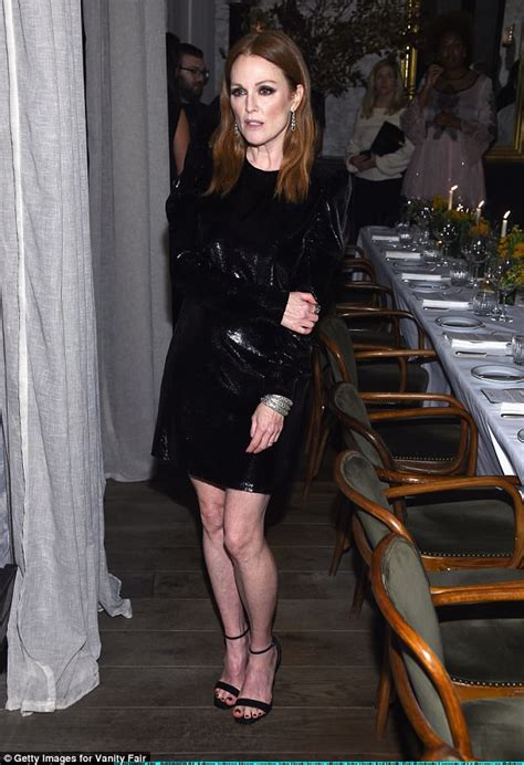 Julianne Moore Looks Glamorous In Patent Leather Dress Daily Mail Online