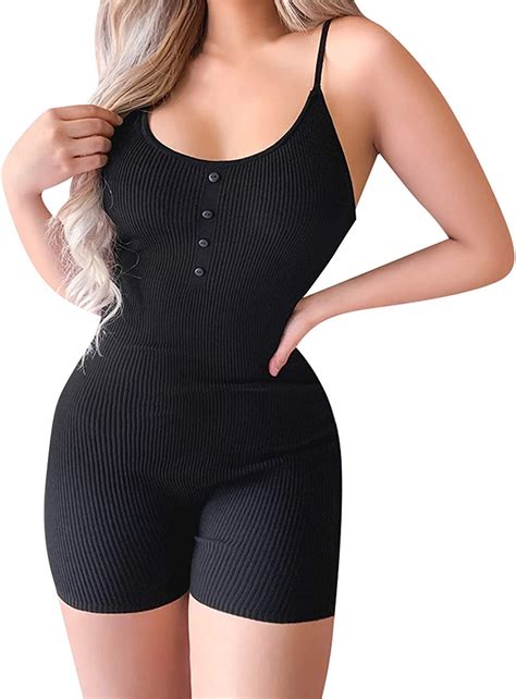 Bodysuits Knitted Spaghetti Strap Women Bodysuit Rompers Summer Sexy
