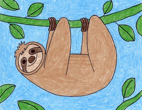 More images for how to draw a beehive on a tree » How to Draw a Sloth · Art Projects for Kids