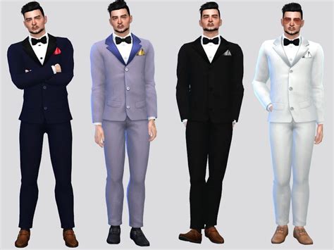 Sims 4 History Challenge Cc Finds Tuxedo For Men Sims 4 Male Clothes