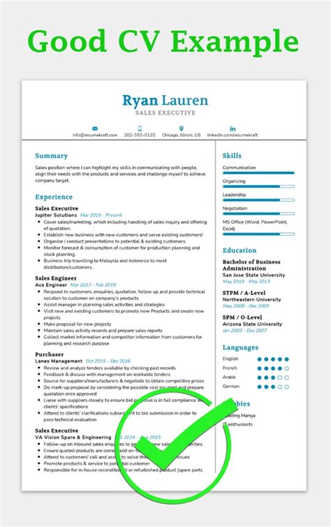 50 Good Cv Examples With Writing Guide 2021 Resumekraft