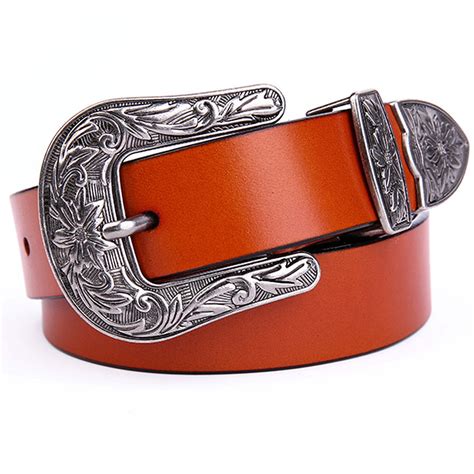 as you like it women s jean belt vintage western floral buckle cowgirl handcrafted genuine