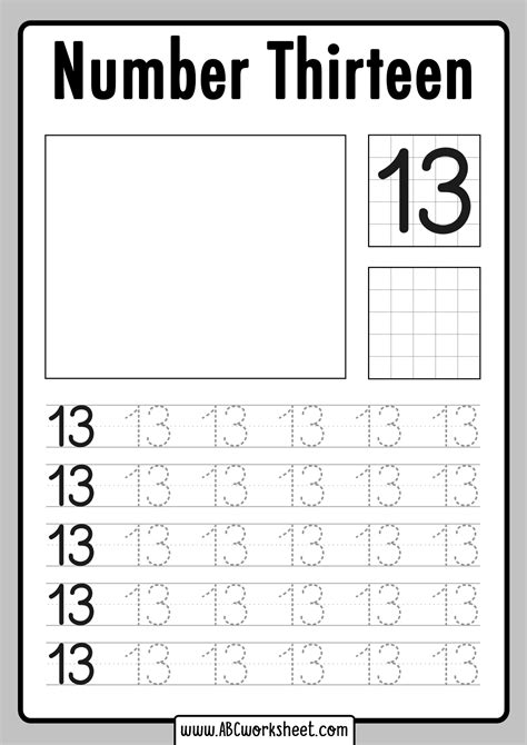 Number 13 Worksheets To Print Activity Shelter Images And Photos Finder