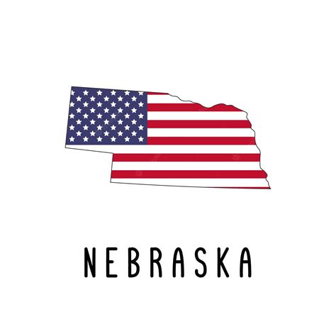 Mapa Vetorial De Nebraska Pintado Nas Cores Da Bandeira Americana