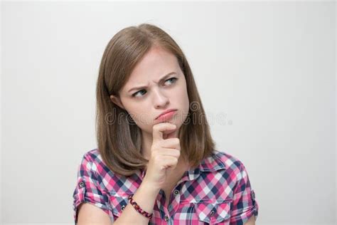 Young Caucasian Woman Girl With Questioning Puzzled Confused