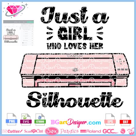 Llldownload Girl Loves Silhouette Cameo Svg Best Layered Vector Vinyl