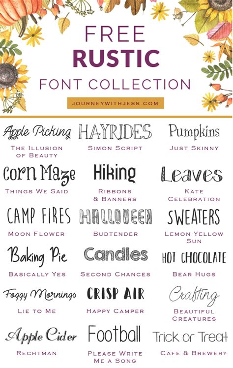 Free Font Collection Rustic Fonts — Journey With Jess Inspiration