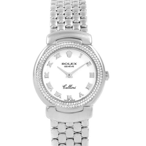 Rolex Cellini Cellissima 18k White Gold Diamond Ladies Watch 6671