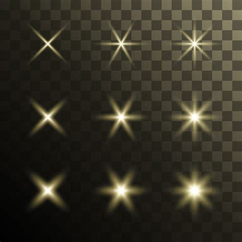 Glowing Stars Effects Vector Set 01 Free Download