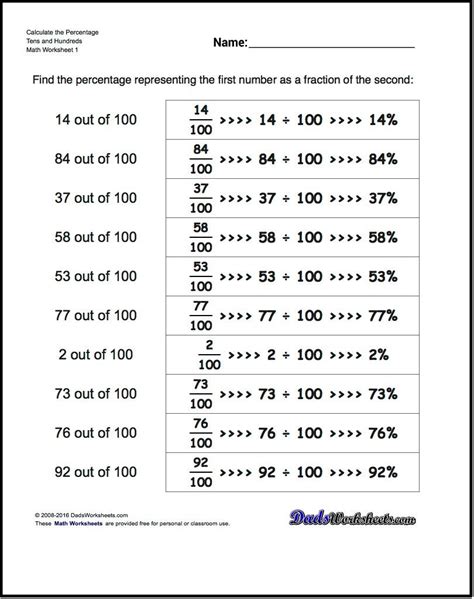 Percent Proportion Worksheets 7th Grade
