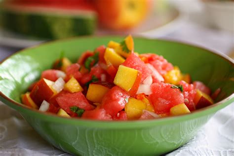 Spicy Watermelon Salsa Watermelon Salsa Mexican Food Recipes Easy
