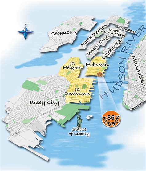 Hoboken Map Weehawken Jersey City Map