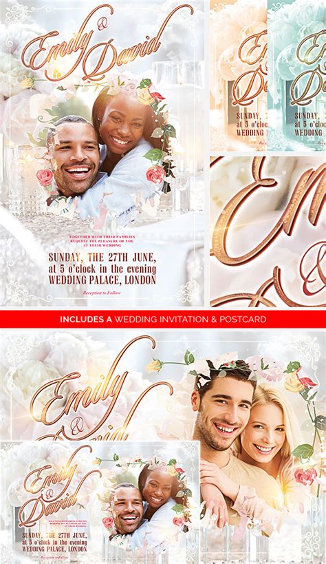 ✓ free for commercial use ✓ high quality images. Wedding Invitation FREE PSD Template on Behance