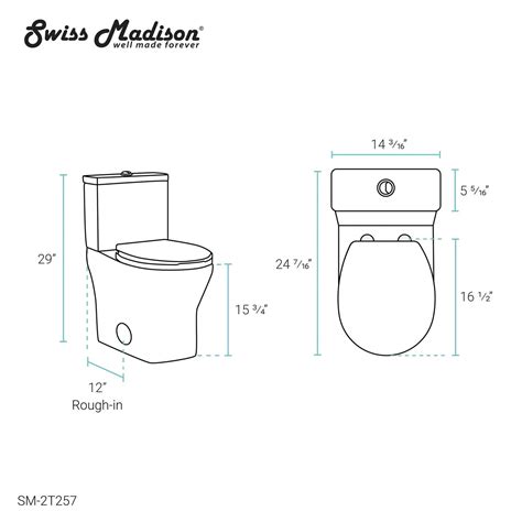 Swiss Madison Sublime Ii Two Piece Round Toilet Dual Flush 08128 Gp