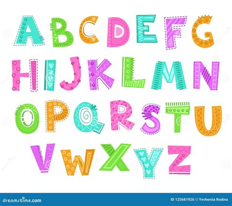 Alfabeto Infantil Divertido Decorativo Lindo Ejemplo Cómico De La