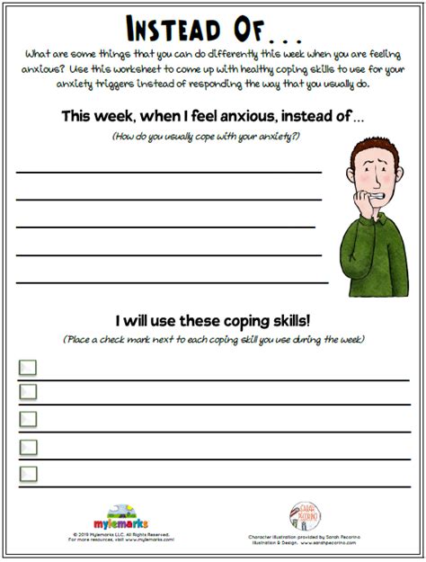 anxiety printable worksheets pdf