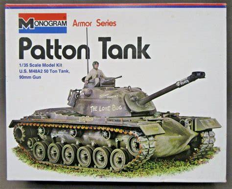 1975 Monogram 8217 Patton Tank 132 Model Kit Parts Mint On Trees Tk Ebay
