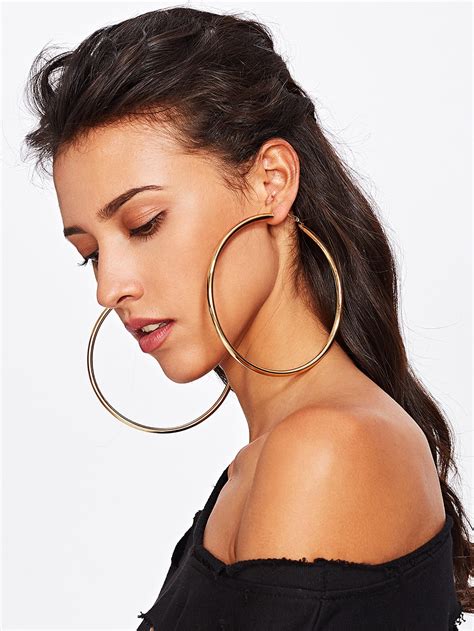 smooth oversized hoop earrings shein sheinside