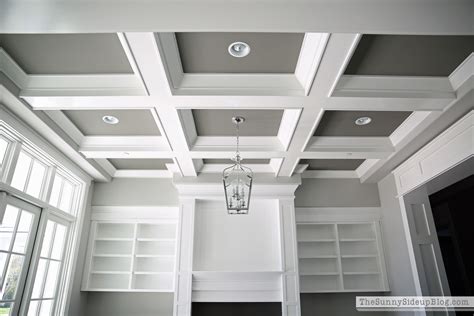 Installing a coffered ceiling is a great way to make your high ceilings an asset instead of an eyesore. Our Formal Living Room (blank slate!) - The Sunny Side Up Blog