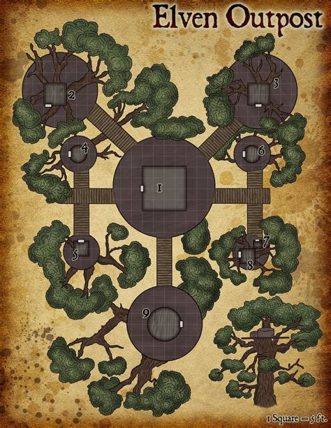 138 Elven Outpost Elven Tree Tabletop Rpg Maps Fantasy Map