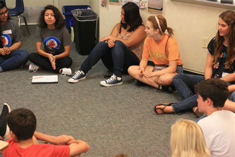 Link leaders break off into smaller groups to learn names and bond with