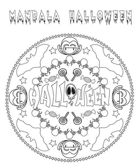 Mandalas para imprimir y colorear en Halloween 2018 - Mandalas