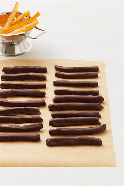 Chocolate Covered Orange Sticks In A Row License Image 13363436