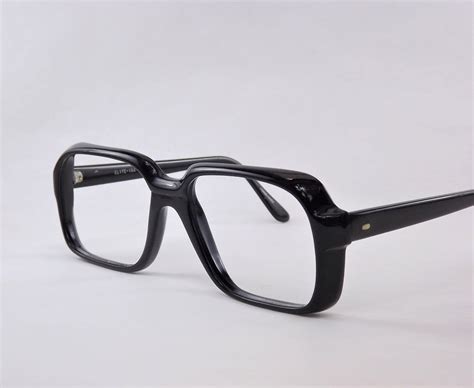 Black Eyeglasses Mens Retro Frame Big Square Glasses Black Etsy