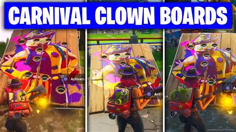 Fortnite Get A Score Of 10 Or More On Different Carnival Clown Boards