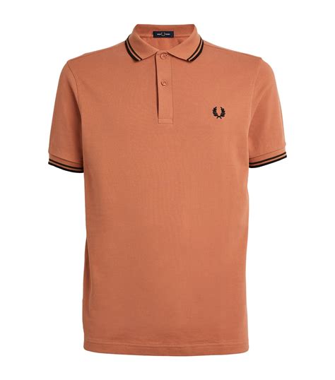 Mens Fred Perry Orange Twin Tipped M3600 Polo Shirt Harrods Countrycode
