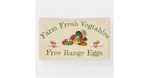 Farm Fresh Vegetable And Free Range Egg Banner Zazzle