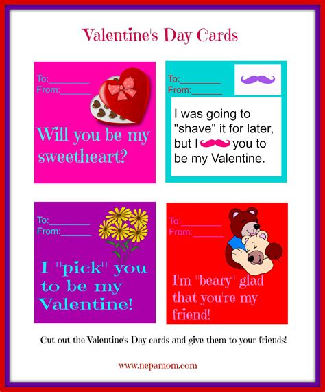 Printable Valentines Day Cards Nepa Mom