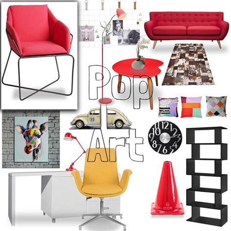 Pop Art Standard Interior Design Mood Board By Lightoneson Style