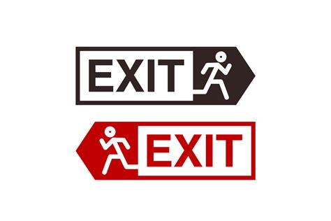 Exit Icon Exit Sign Vector Illustration Isolated On White Background