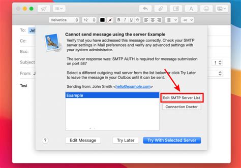 Fix Apple Mail Cannot Send Message Using The Server Smtp Auth Required Ecenica