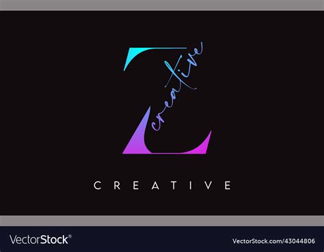 Z Letter Design With Creative Cut And Serif Font Vector Image