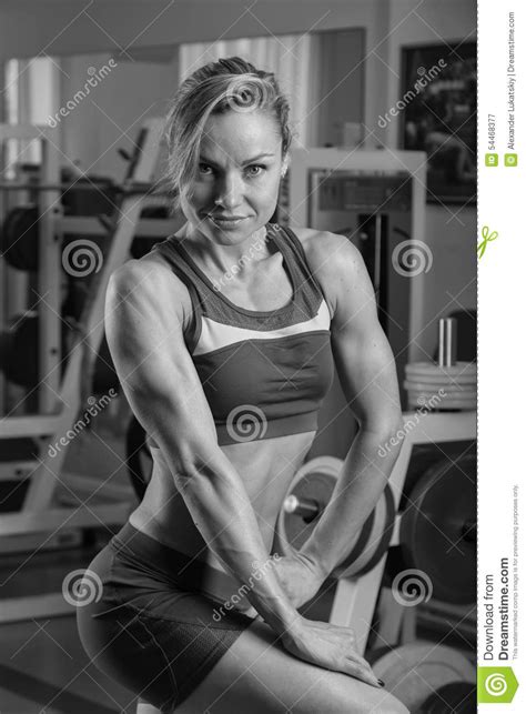 Attractive Blonde Performs Exercises Stock Image Image Of Calories