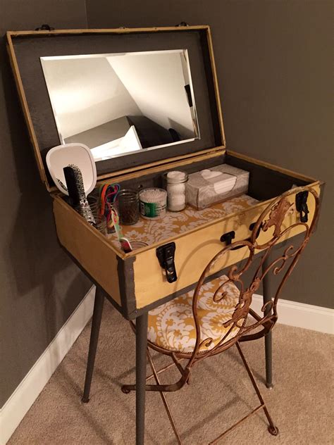 Diy Antique Suitcase Repurposed As A Vanity For My Guest Room Tin