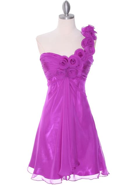 Purple Chiffon Cocktail Dress