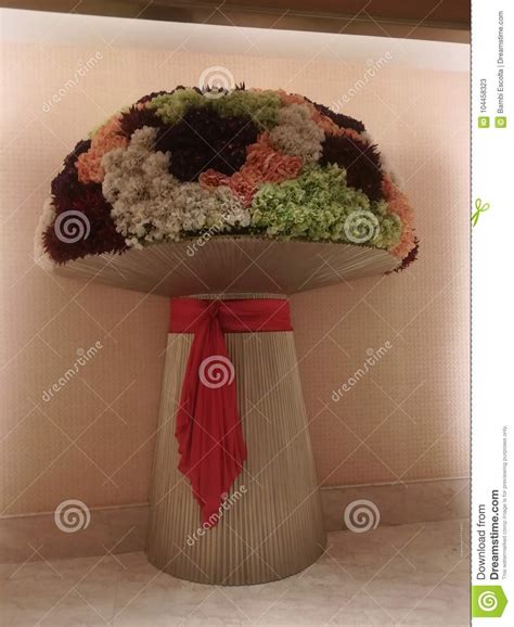 Giant Bouquet Of Flowers In Red Ribbon Stock Image Image Of Bouquet