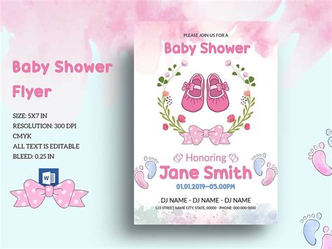Maybe you would like to learn more about one of these? Editable Floral Baby Shower Invitation Template by ...