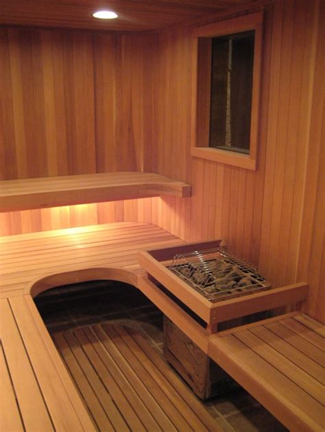 Fas Built Floating Radiused Under Lit Sauna Benches Sauna Design Spa