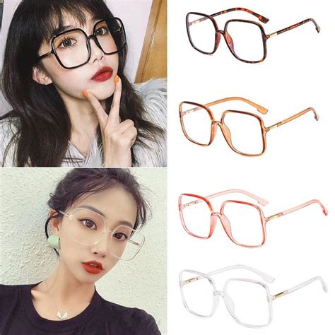 Buy Portable Spectacles Oversized Blue Light Blocking Square Glasses Optical Glasses Eyeglasses