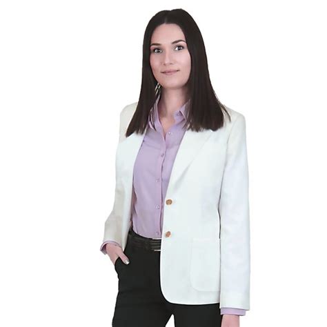 Women S Polyester Ultralux Blazer White Executive Apparel
